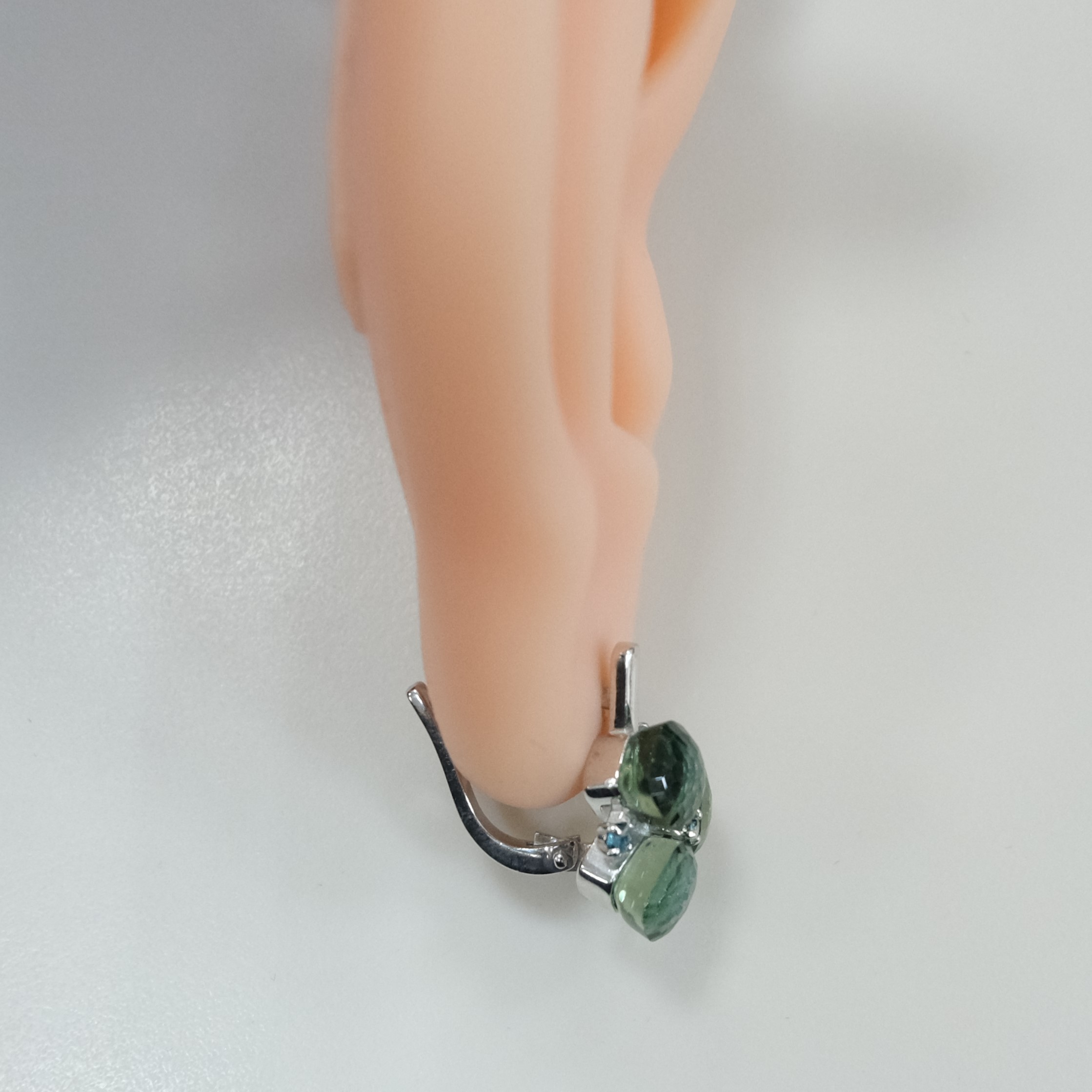 Серебряные серьги с празиолитами